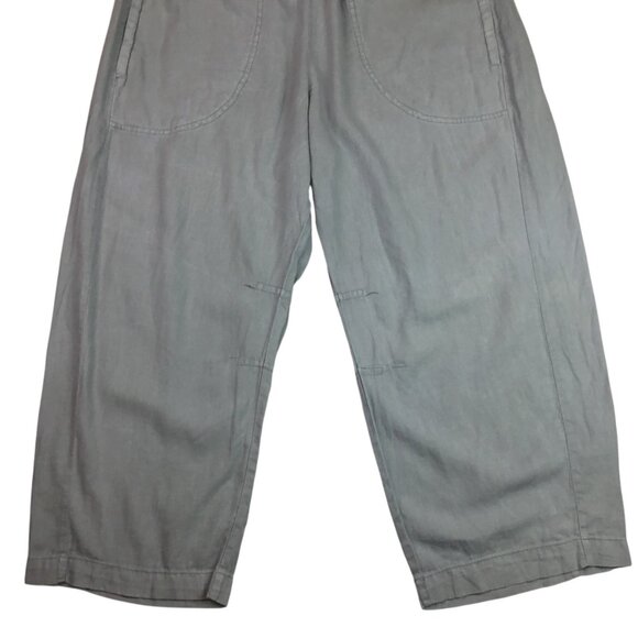 Anthropologie Pilcro Linen-Blend Wide-Leg Pants Cropped Large Gray Womens Large - Picture 3 of 10